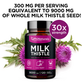 Milk Thistle Silymarin 30x Extract Supplement (7,800 mg equivalent)